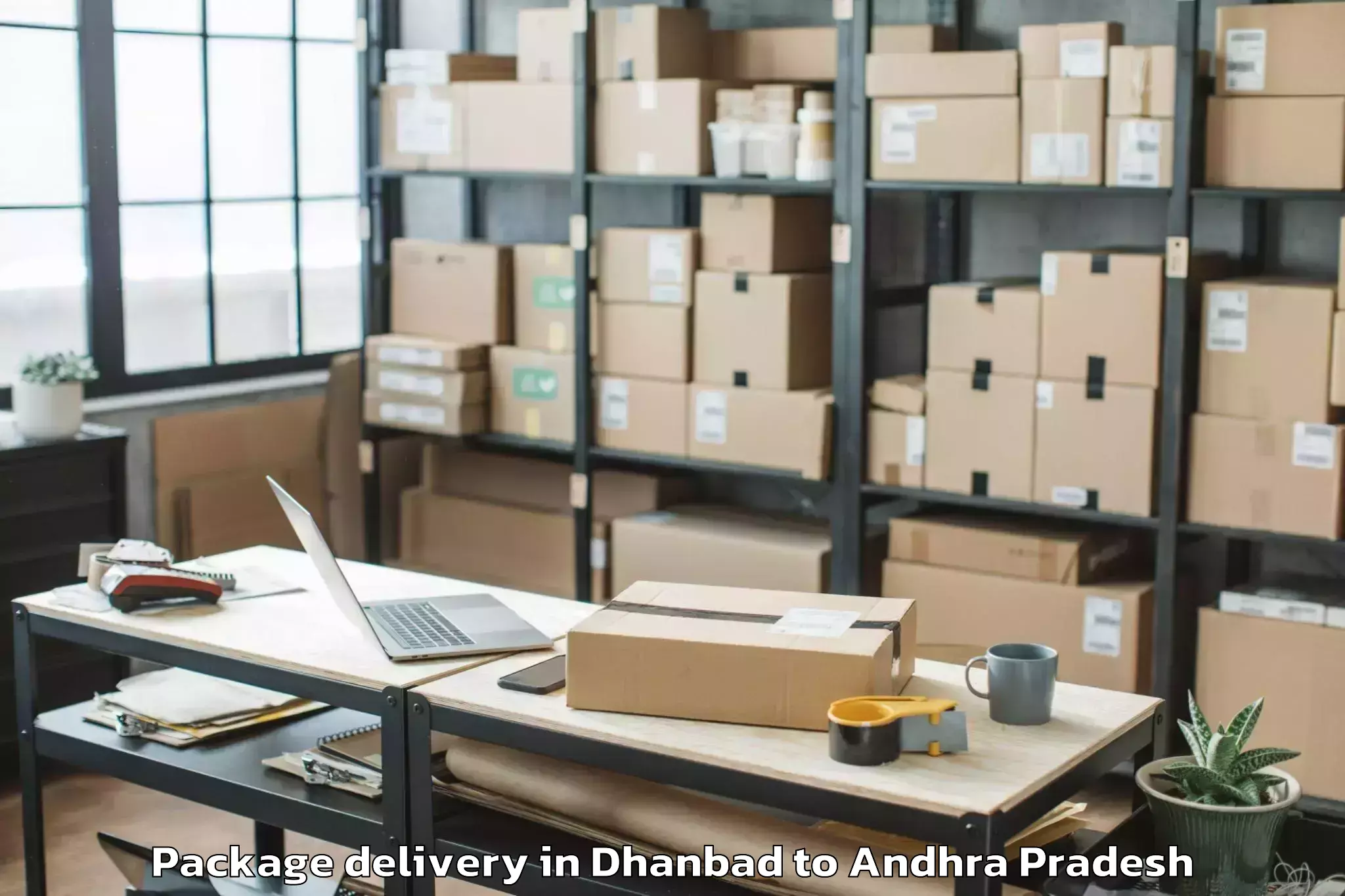 Reliable Dhanbad to Bandi Atmakur Package Delivery